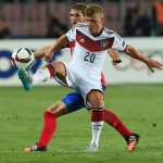 Max Meyer beim U21-Auftaktspiel gegen Serbien in Prag am 17.Juni 2015. AFP PHOTO JOE KLAMAR